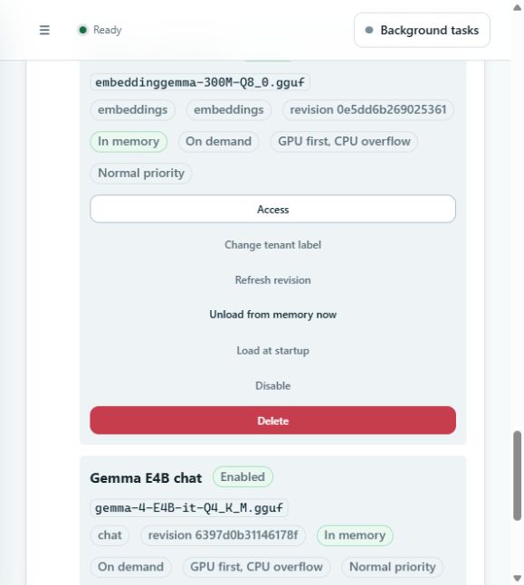 Enabled EmbeddingGemma and Gemma chat deployments